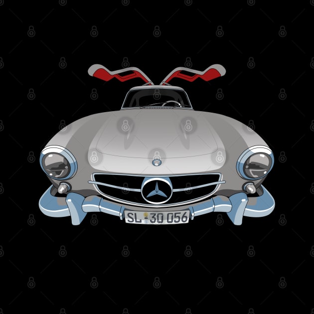 Mercedes Benz 300SL Gullwing in silver by candcretro