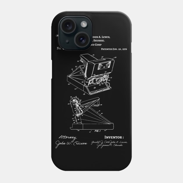 Polaroid Camera Patent / Polaroid Camera Blueprint / polaroid lover gift Phone Case by Anodyle