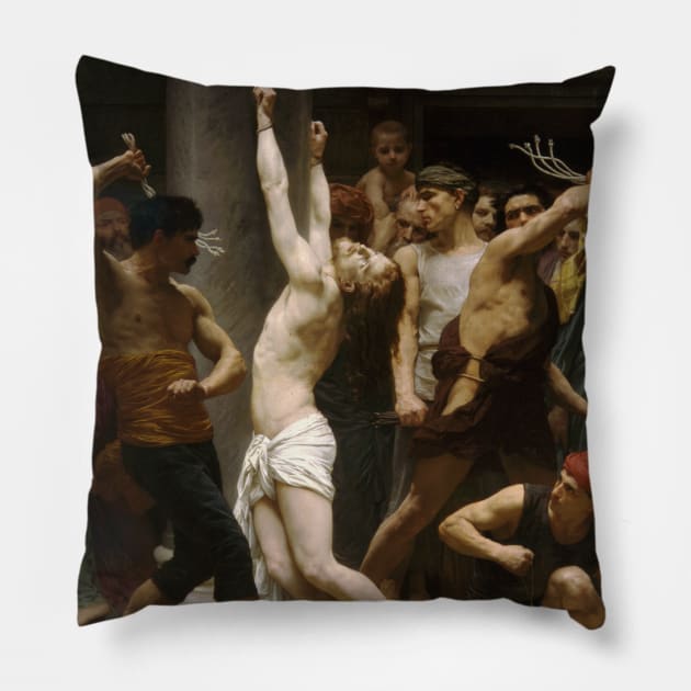 The Flagellation of Our Lord Jesus Christ by William-Adolphe Bouguereau Pillow by Classic Art Stall