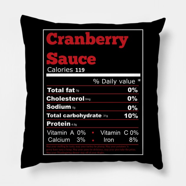 Cranberry Sauce Nutrition Pillow by Flipodesigner