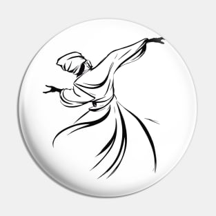 The Dervish Relationship Between Man And God Line Art Pin