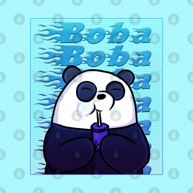 Retro Boba Panda by RoserinArt