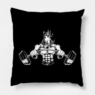Fitness Gym Weightlifting Unicorn Pillow