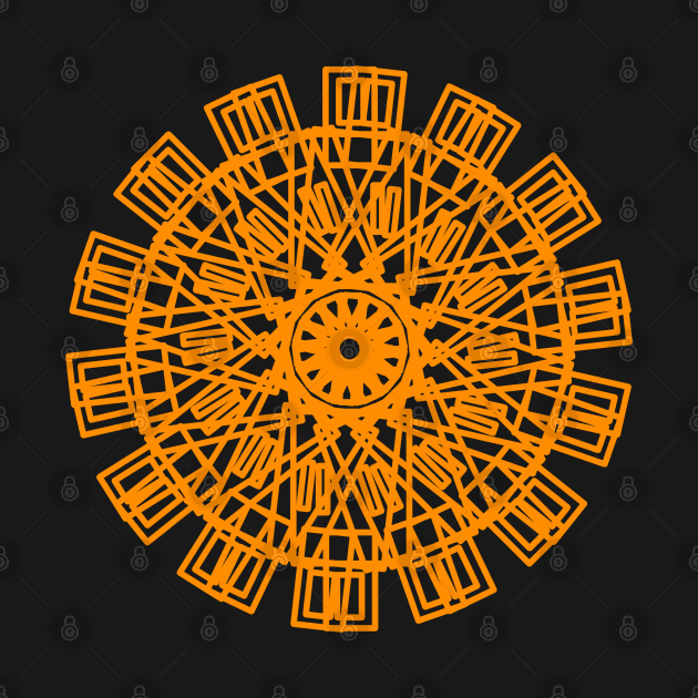 Unique circular geometric pattern design in orange color by FariDesigns 