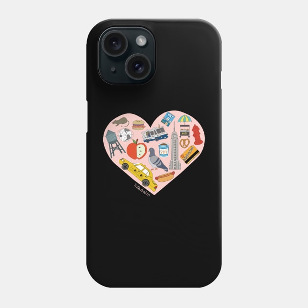 New York Valentine Phone Case by Kate Durkin Illustration