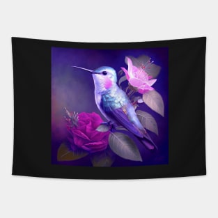 Humming Bird, love,roses, flowers, birthday Tapestry