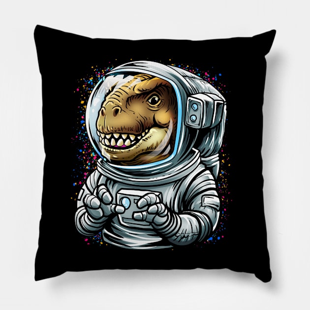 Dinosaur Astronaut Pillow by BDAZ