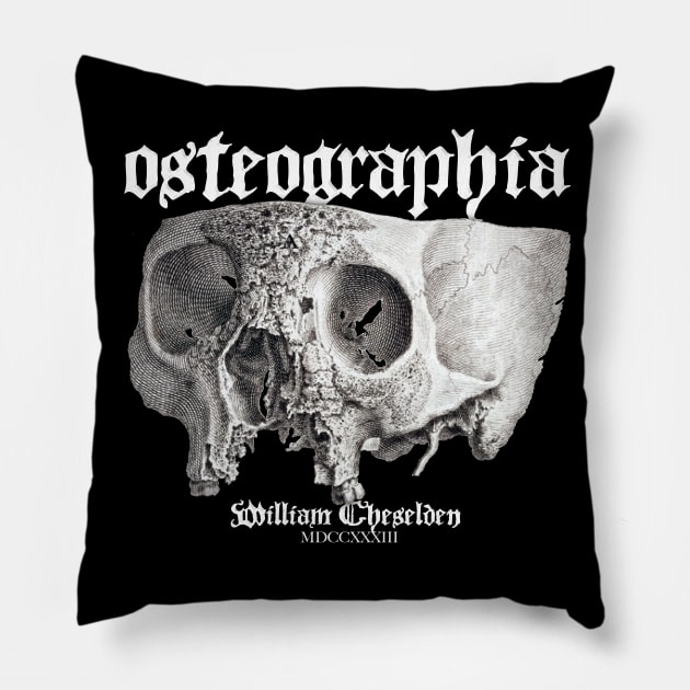 Osteographia Pillow by Hiraeth Tees