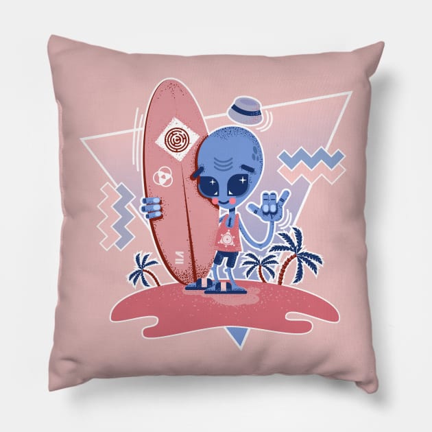 Serenity Alien Surfer Pillow by chobopop