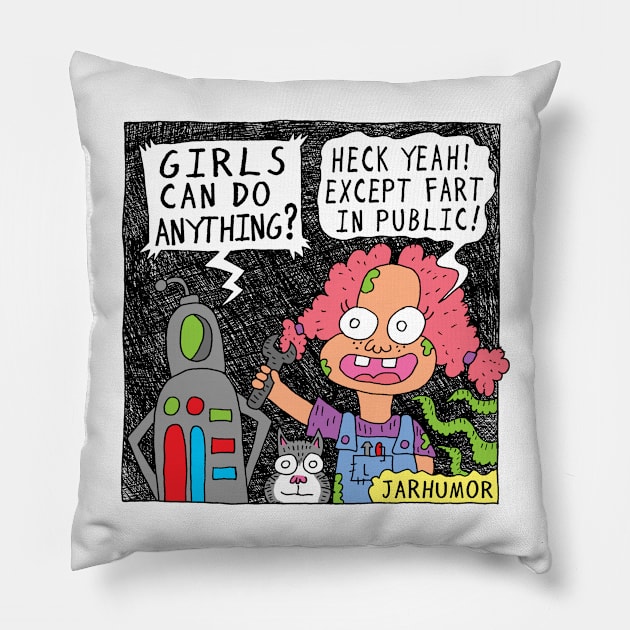 Girls Can't Fart Pillow by jarhumor