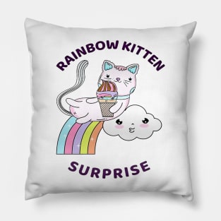 rainbow kitten 5 Pillow