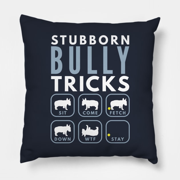 Stubborn English Bullterrier Tricks - Dog Training Pillow by DoggyStyles