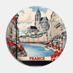 Nantes France Vintage Poster Tourism Pin