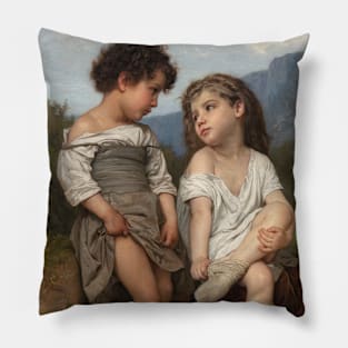 Au Bord du Ruisseau by William-Adolphe Bouguereau Pillow