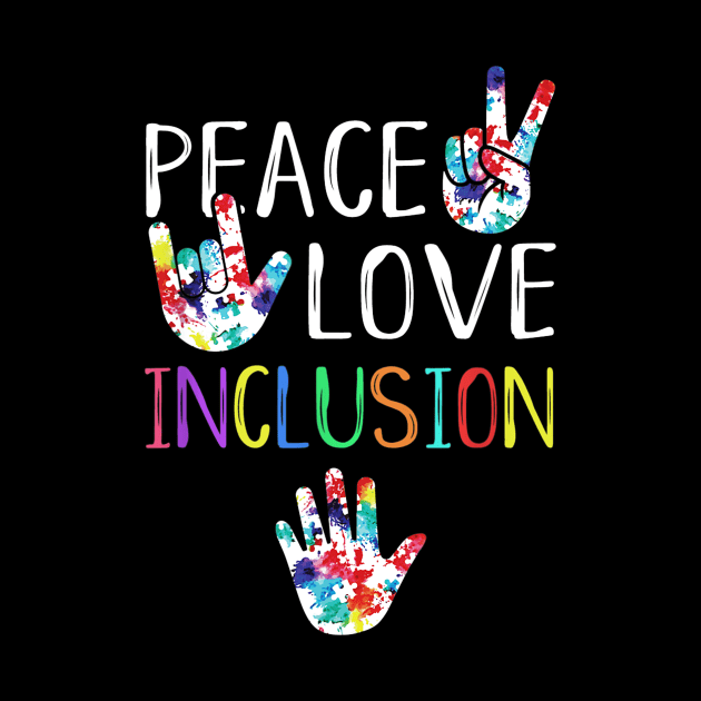 Peace Love Inclusion SPED Squad Special Ed Teacher Gift by Kamarn Latin