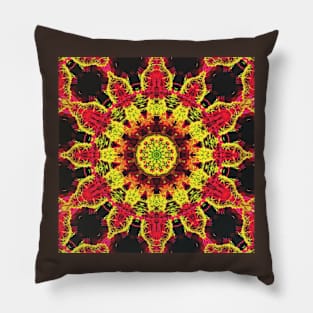 Purple and Gold Fiery Organic Mandala Pillow