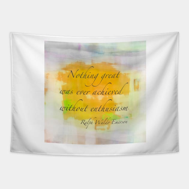 Emerson Motivational Quote Tapestry by art64