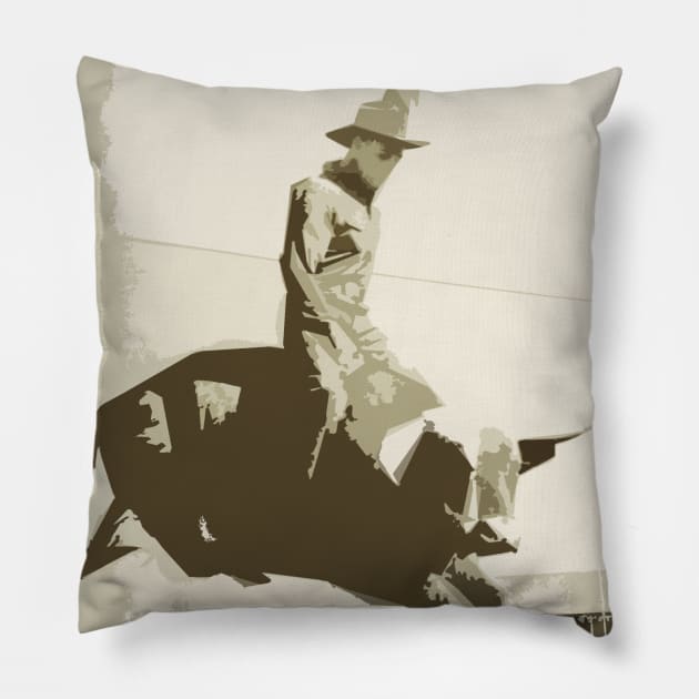 Rodeo Bull riding Pillow by ArianJacobs