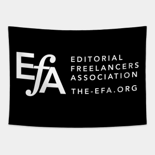 EFA full logo with url in white Tapestry