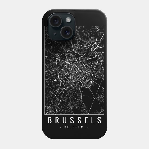 Brussels Belgium Minimalist Map Phone Case by Mapagram