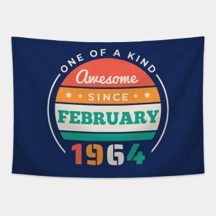 Retro Awesome Since February 1964 Birthday Vintage Bday 1964 Tapestry