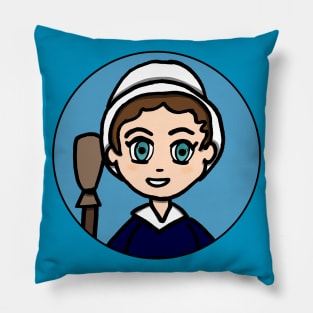 Chibi Molly Pitcher Patriot Portrait Pillow