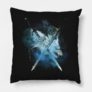 The Wolf Crossed Swords - Blue Pillow