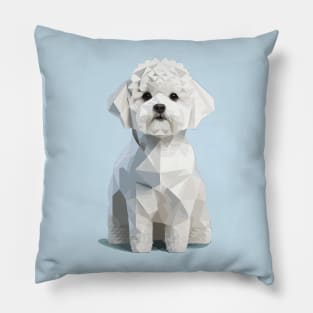 Geometric Bichon Frise Pillow