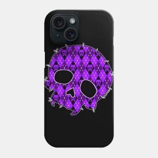 Purple Argyle Skull Phone Case