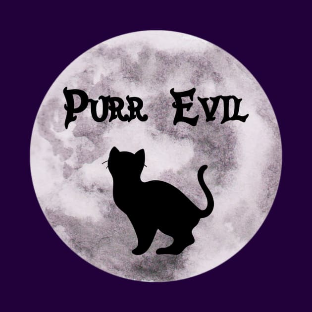 Purr Evil Moon Black Cat by Designs_by_KC