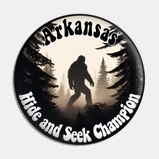 Arkansas Hide and Seek Champion - Bigfoot Design Pin