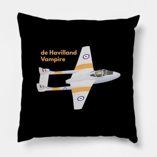 de Havilland Vampire British WW2 Airplane Pillow