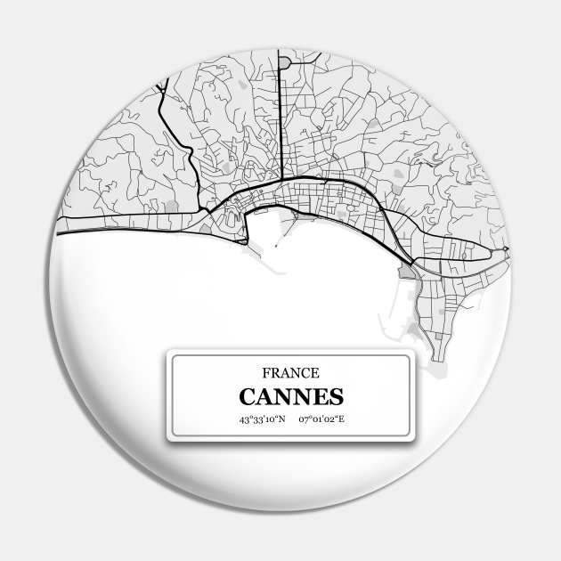 Cannes, France City Map with GPS Coordinates Cannes France Pin