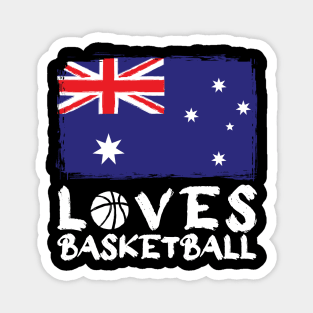 Australia Loves Basketball Magnet