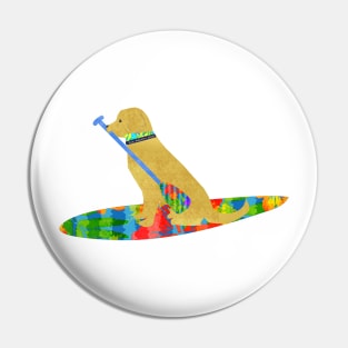 Stand Up Paddle Board Preppy Yellow Lab Pin