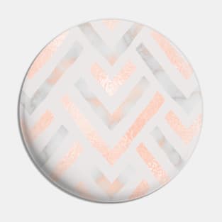 Rose Gold Marble Chevrons Pin