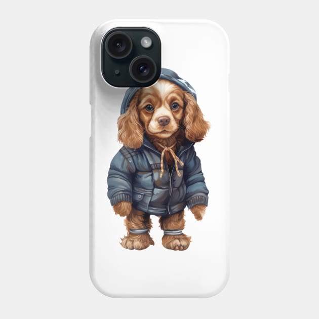 Winter American Cocker Spaniel Dog Phone Case by Chromatic Fusion Studio