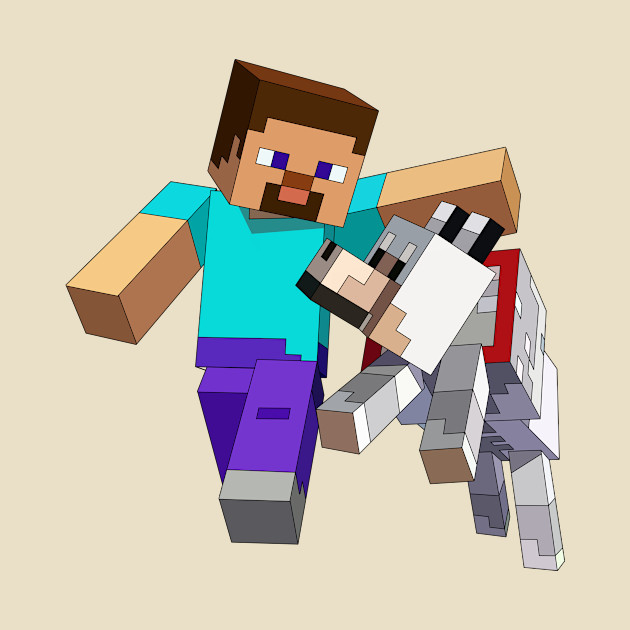 Steve and Dog - Minecraft - Phone Case