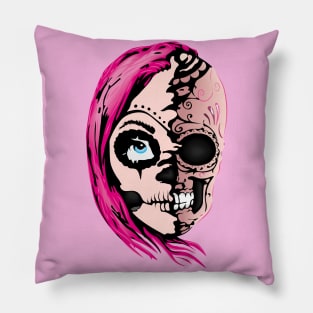 Mexican girl's skull Pillow