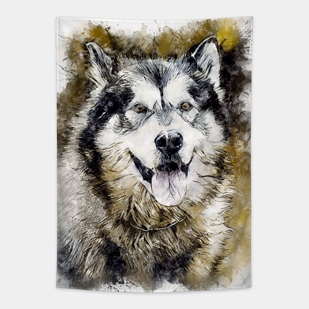 American Alsatian / Dire Wolf Tapestry by Naumovski