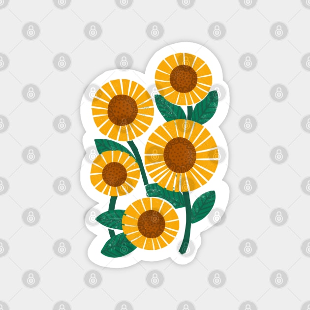 Mod Sunflower Magnet by latheandquill