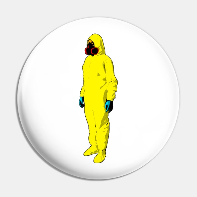 Man Wearing Hazmat Suit Comic Art Pin by boholoc0