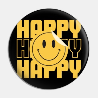 Spread Joy with Our Happy Smiley T-Shirt - Embrace Positivity Everywhere Pin