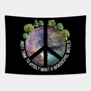 What A Wonderful World graphic Tapestry