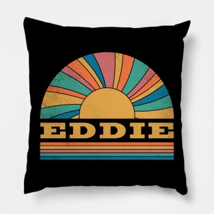 Graphic Eddie Proud Name Distressed Birthday Retro Style Pillow