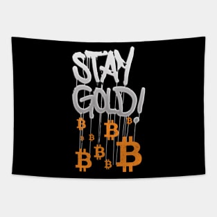 Stay Gold Bitcoin Tapestry