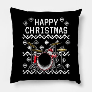 Drummer Ugly Christmas Musician Drum Teacher Pillow