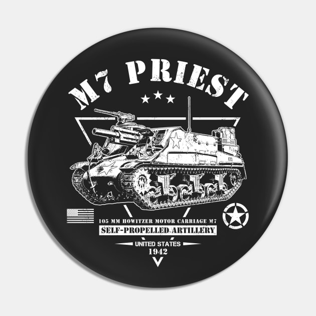 M7 Priest Howitzer Motor Carriage Pin by Military Style Designs