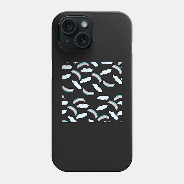 Rainbow and Clouds soft colors pattern Phone Case by sigdesign