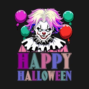 Funny Horror Clown, Toy Balloons. Happy Halloween T-Shirt